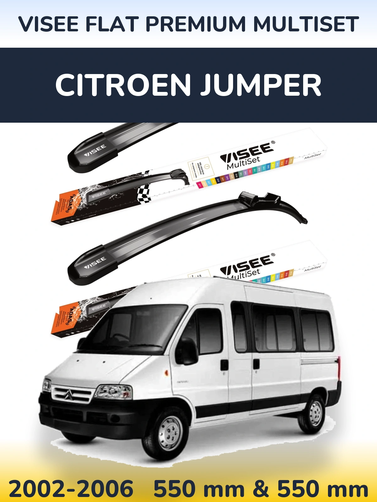 Ștergătoare VISEE FLAT PREMIUM MultiSet pentru Citroen Jumper