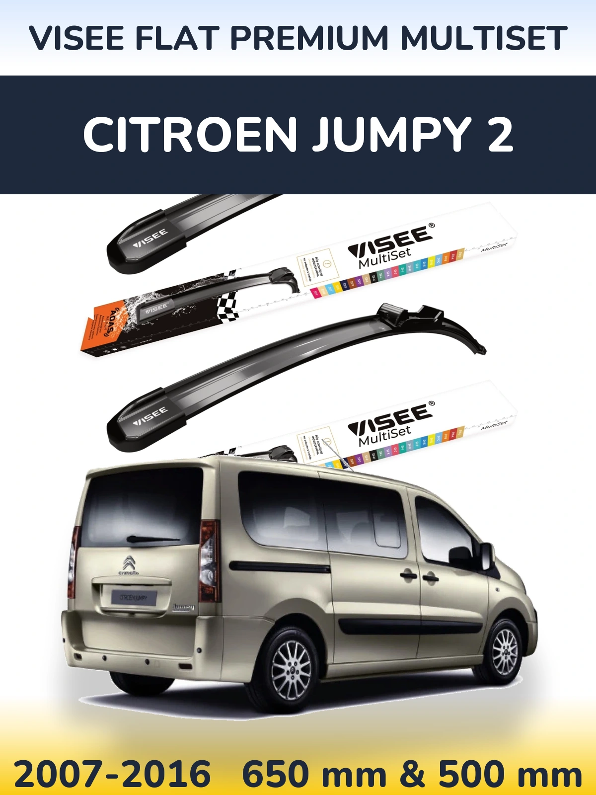 Ștergătoare VISEE FLAT PREMIUM MultiSet pentru Citroen Jumpy 2