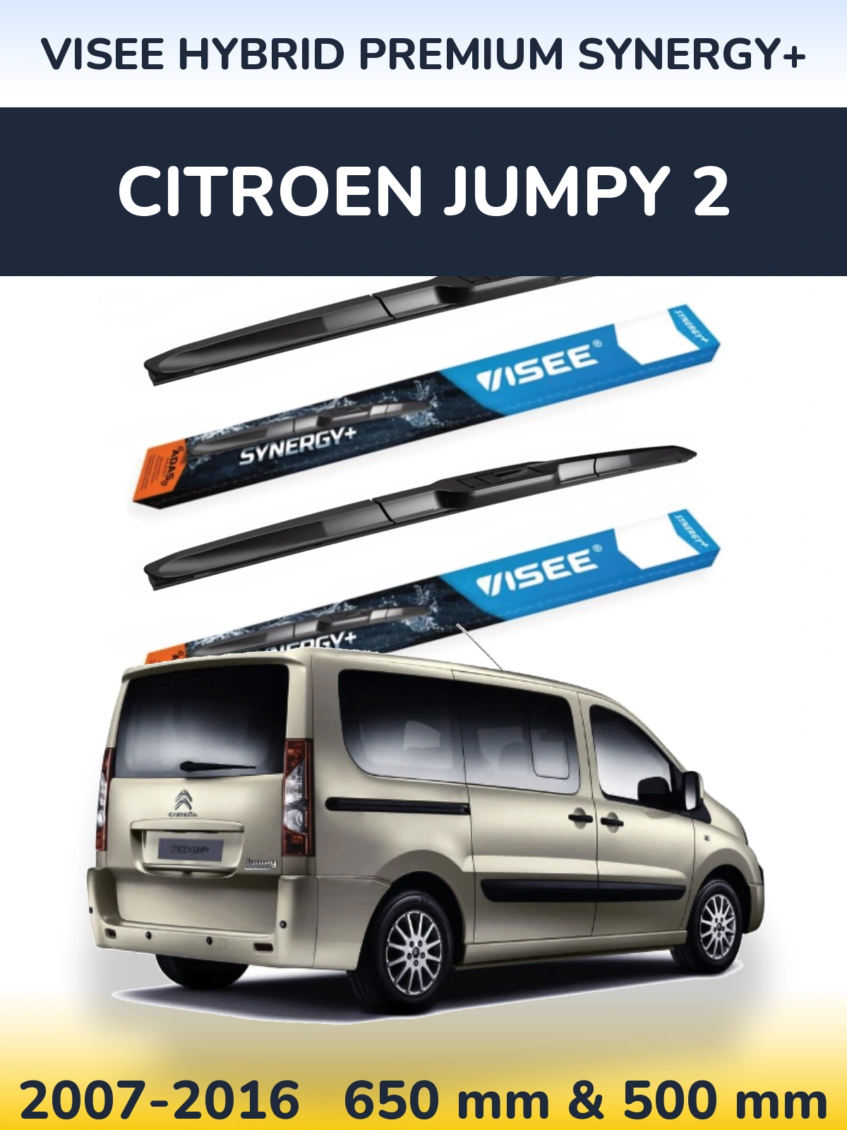 Ștergătoare VISEE HYBRID PREMIUM SYNERGY+ pentru Citroen Jumpy 2