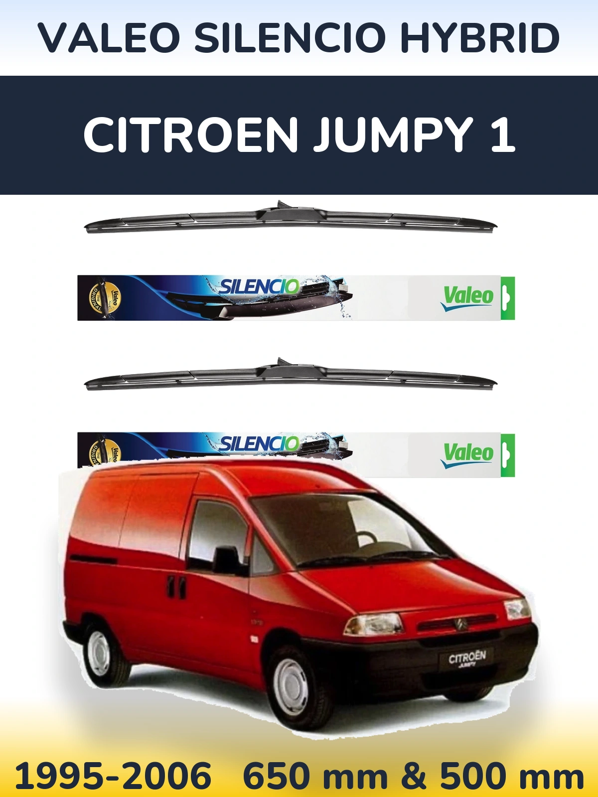 Ștergătoare Valeo Silencio Hybrid pentru Citroen Jumpy 1