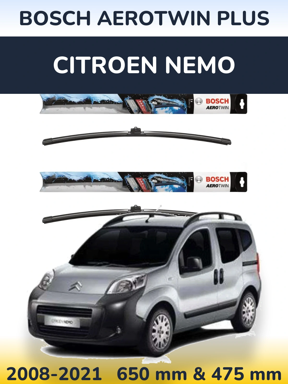 Ștergătoare BOSCH AeroTwin Plus pentru Citroen Nemo