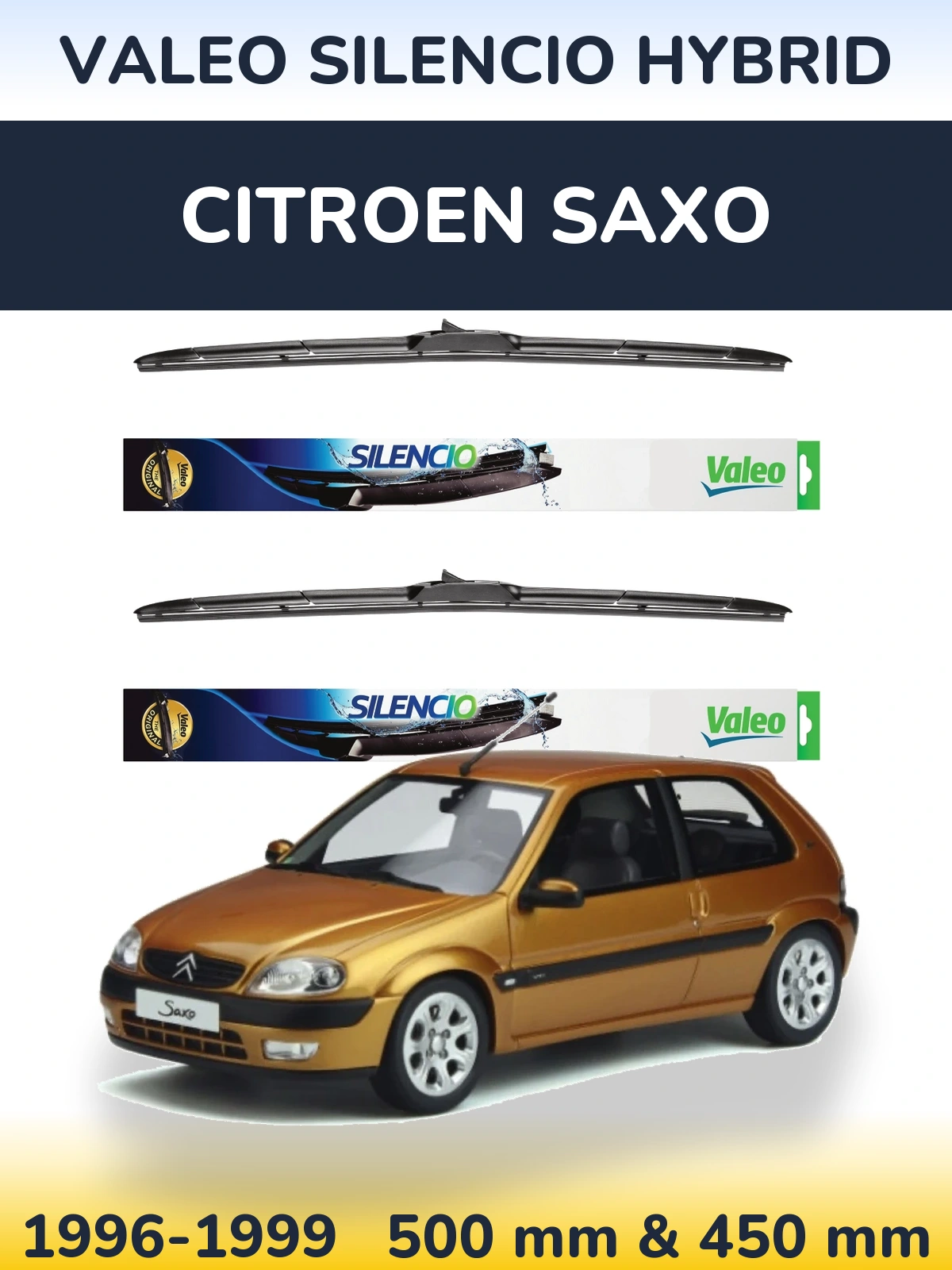 Ștergătoare Valeo Silencio Hybrid pentru Citroen Saxo