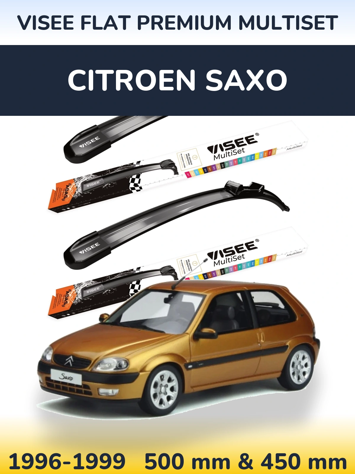 Ștergătoare VISEE FLAT PREMIUM MultiSet pentru Citroen Saxo