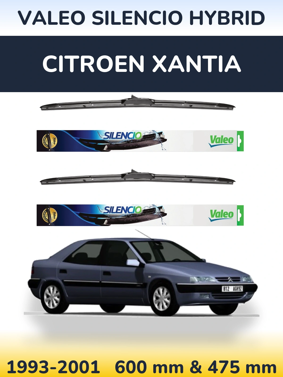 Ștergătoare Valeo Silencio Hybrid pentru Citroen Xantia