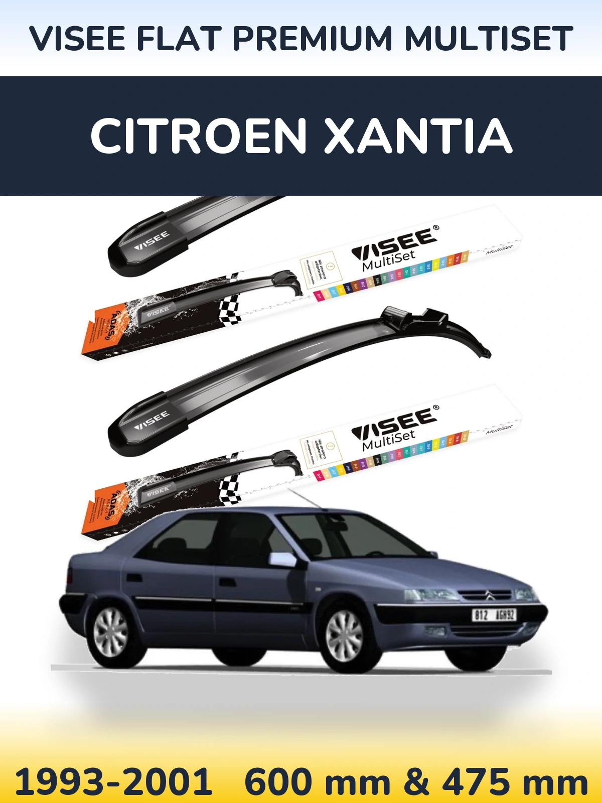 Ștergătoare VISEE FLAT PREMIUM MultiSet pentru Citroen Xantia