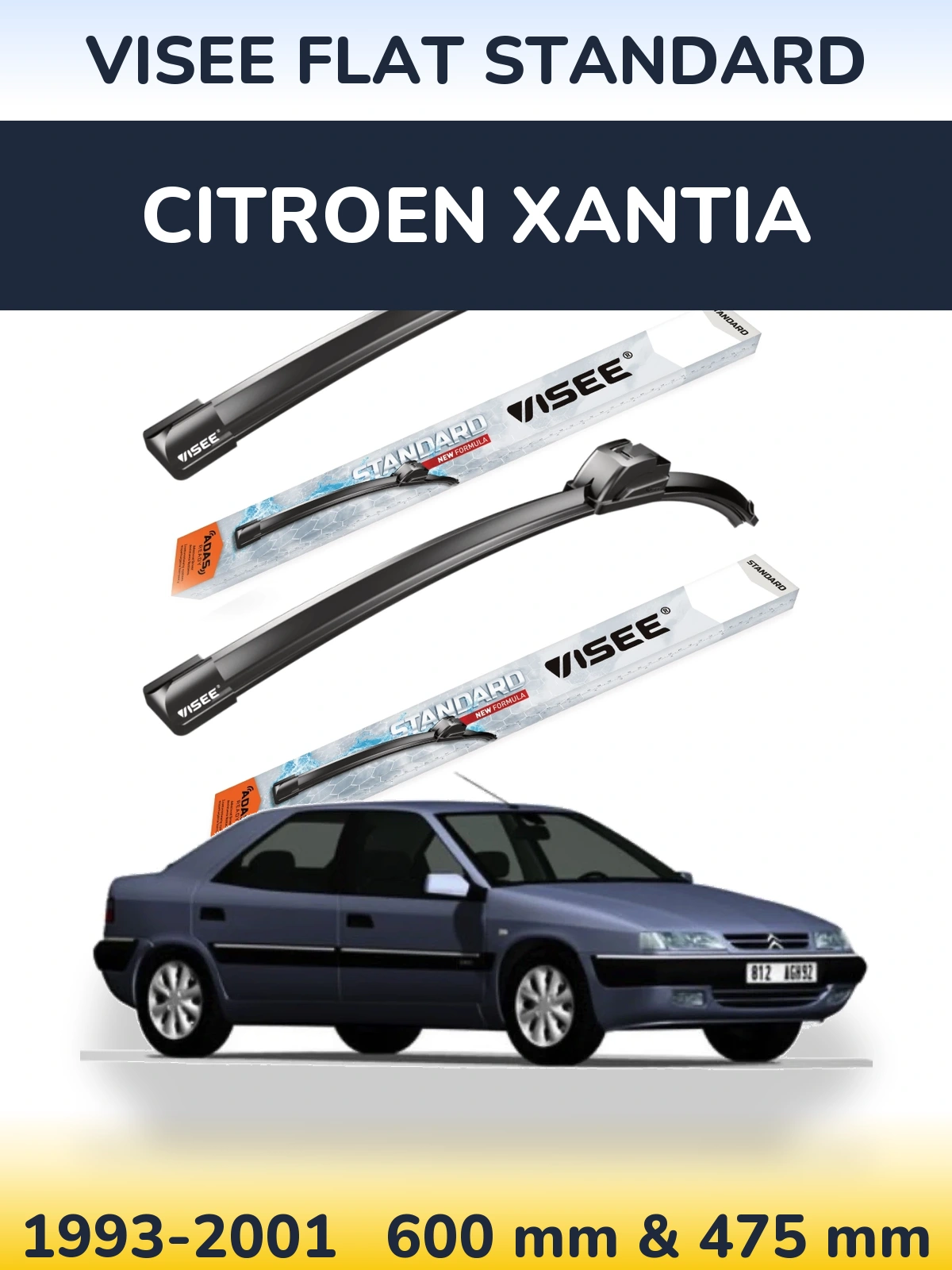 Ștergătoare VISEE FLAT STANDARD pentru Citroen Xantia