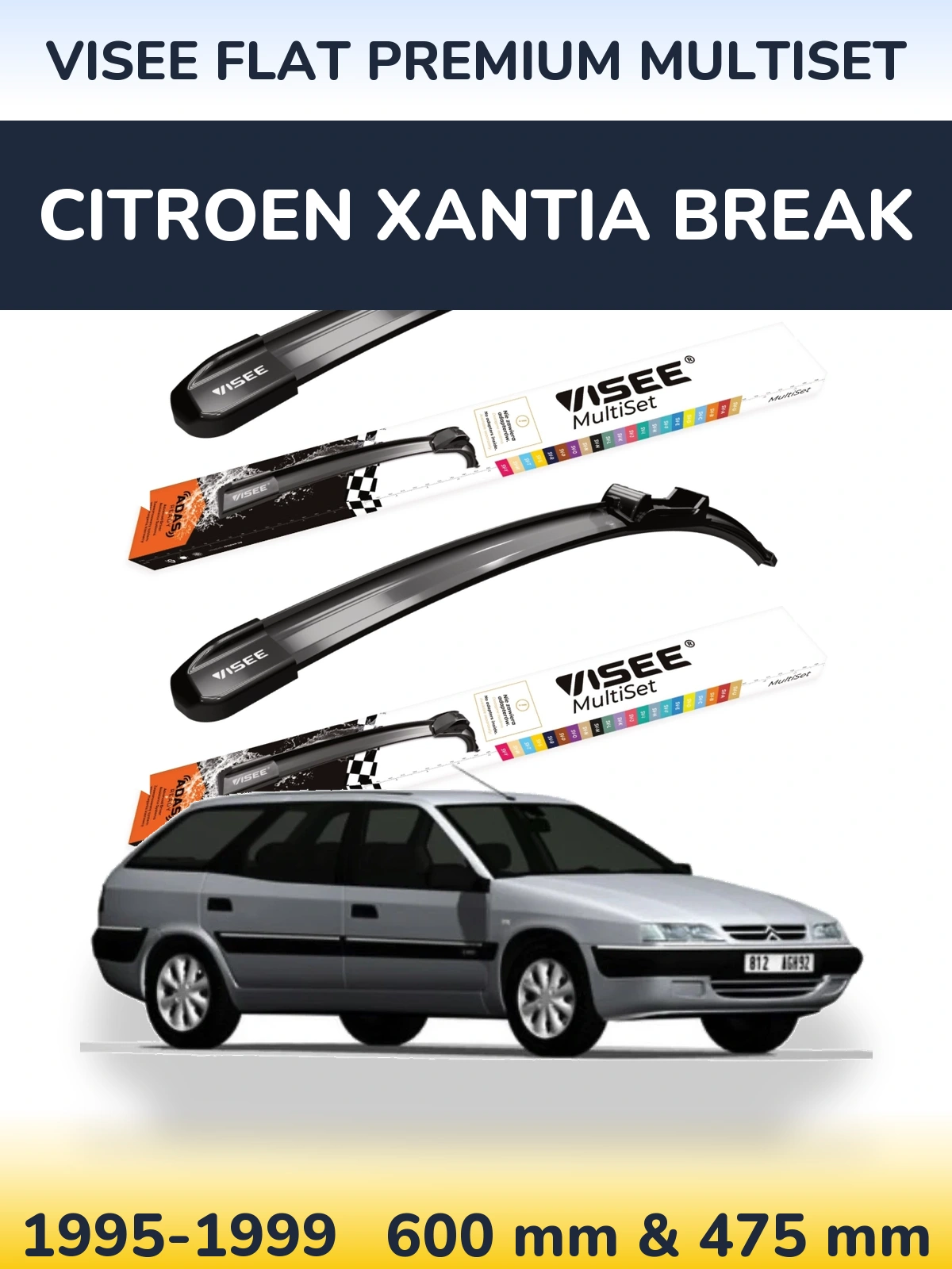 Ștergătoare VISEE FLAT PREMIUM MultiSet pentru Citroen Xantia Break