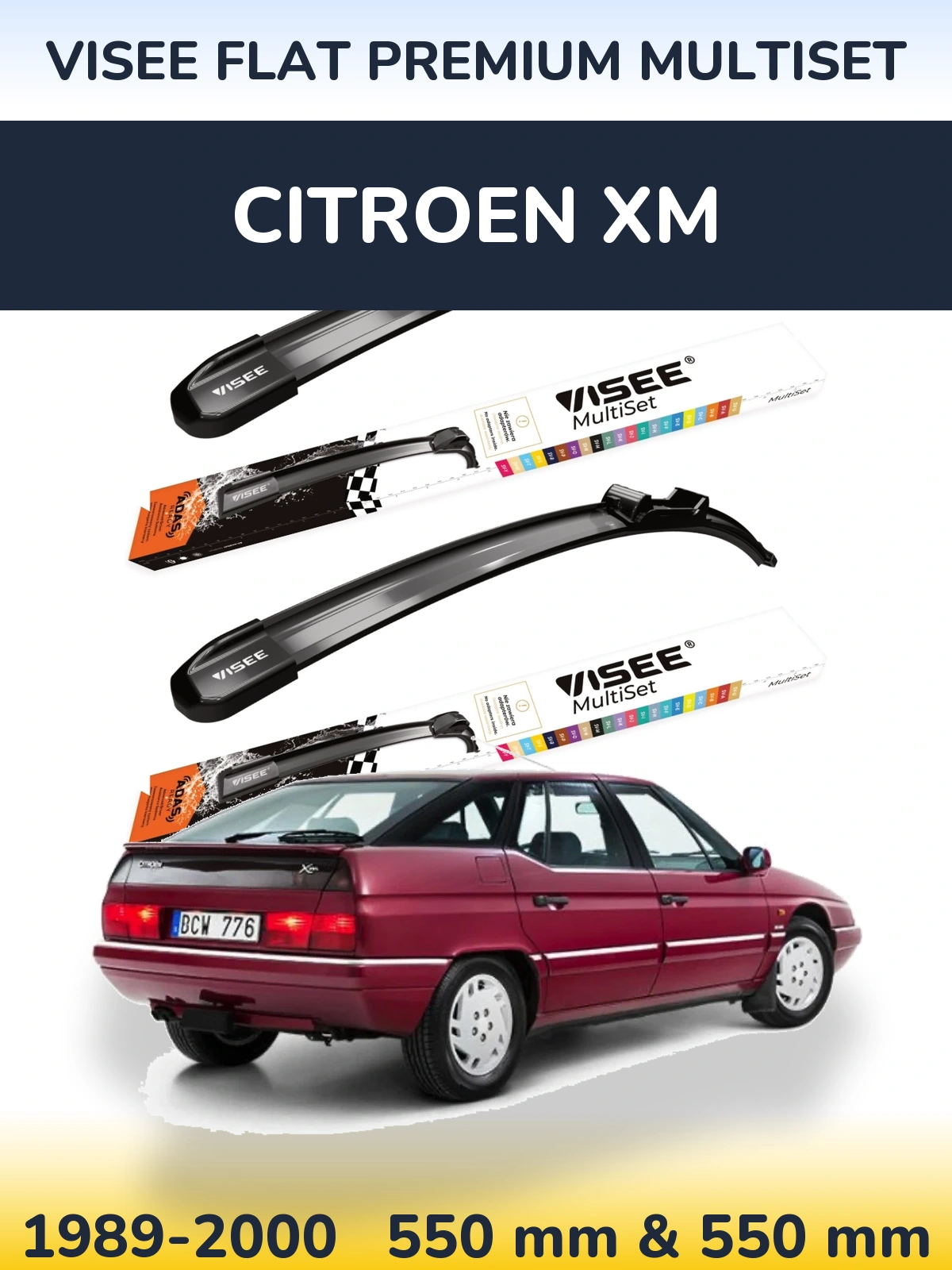 Ștergătoare VISEE FLAT PREMIUM MultiSet pentru Citroen XM