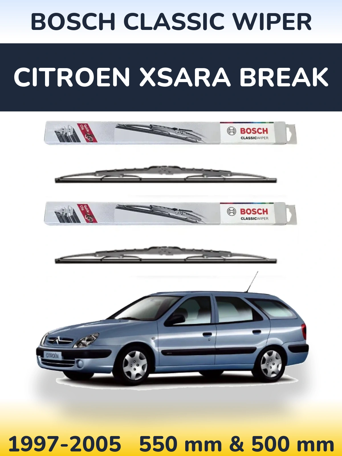 Ștergătoare BOSCH Classic Wiper pentru Citroen Xsara Break