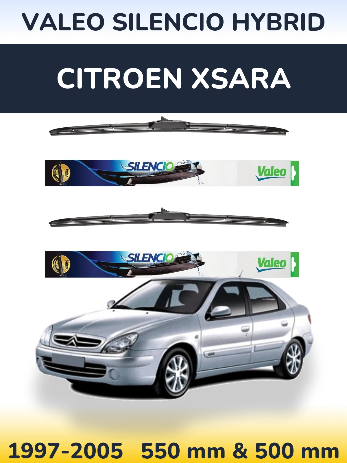 Ștergătoare Valeo Silencio Hybrid pentru Citroen Xsara