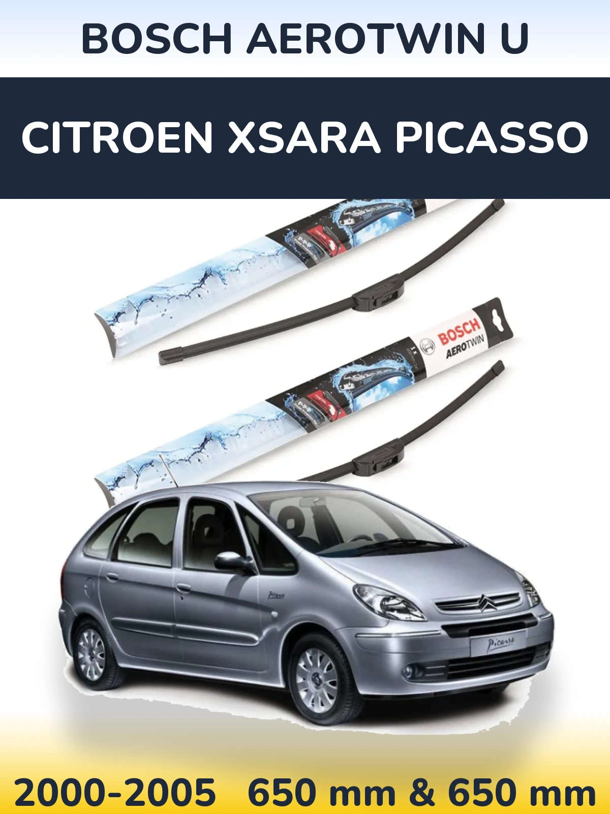 Ștergătoare BOSCH AeroTwin U pentru Citroen Xsara Picasso