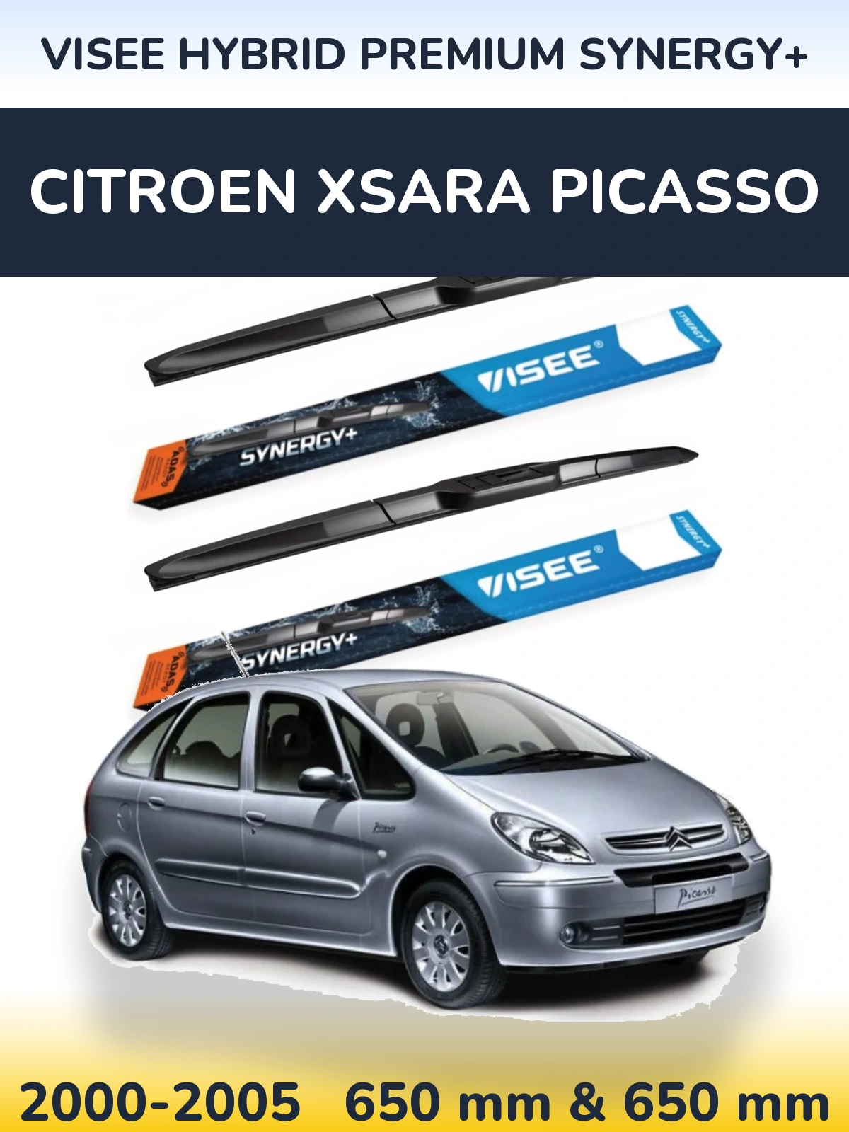 Ștergătoare VISEE HYBRID PREMIUM SYNERGY+ pentru Citroen Xsara Picasso
