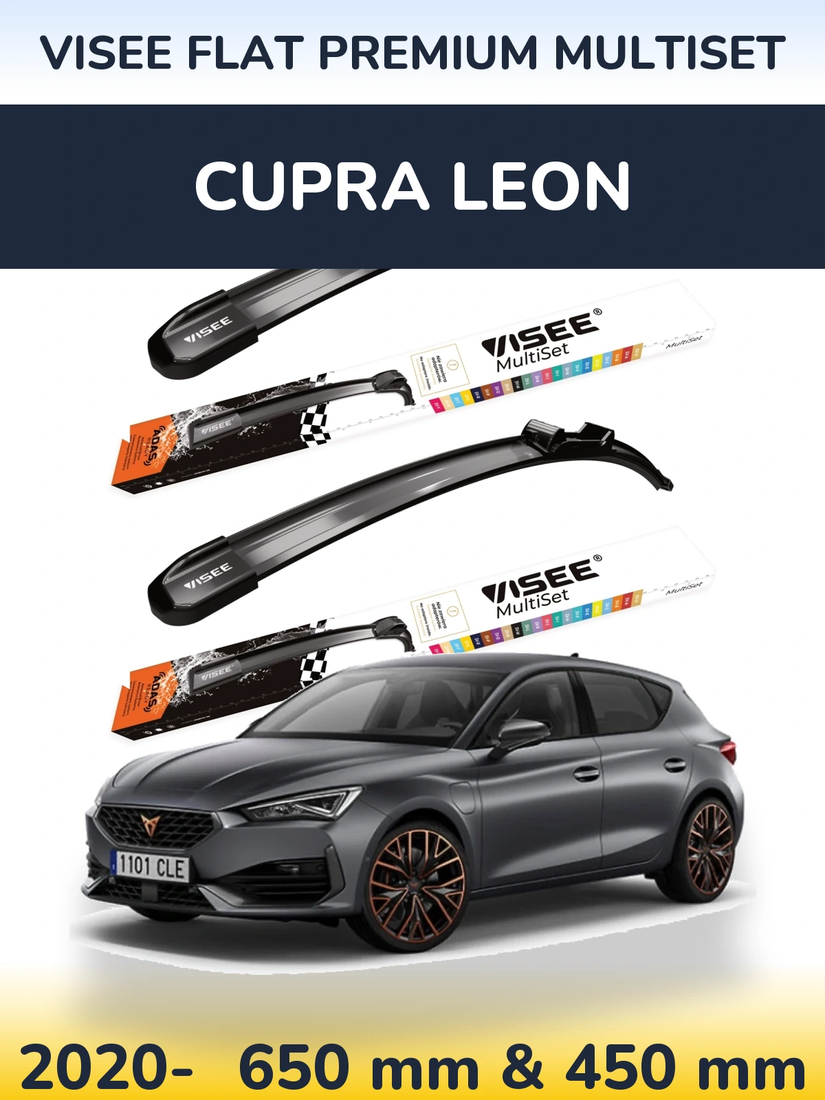 Ștergătoare VISEE FLAT PREMIUM MultiSet pentru Cupra Leon
