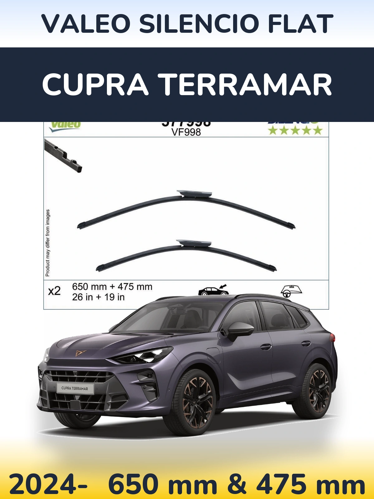 Ștergătoare Valeo Silencio Flat pentru Cupra Terramar