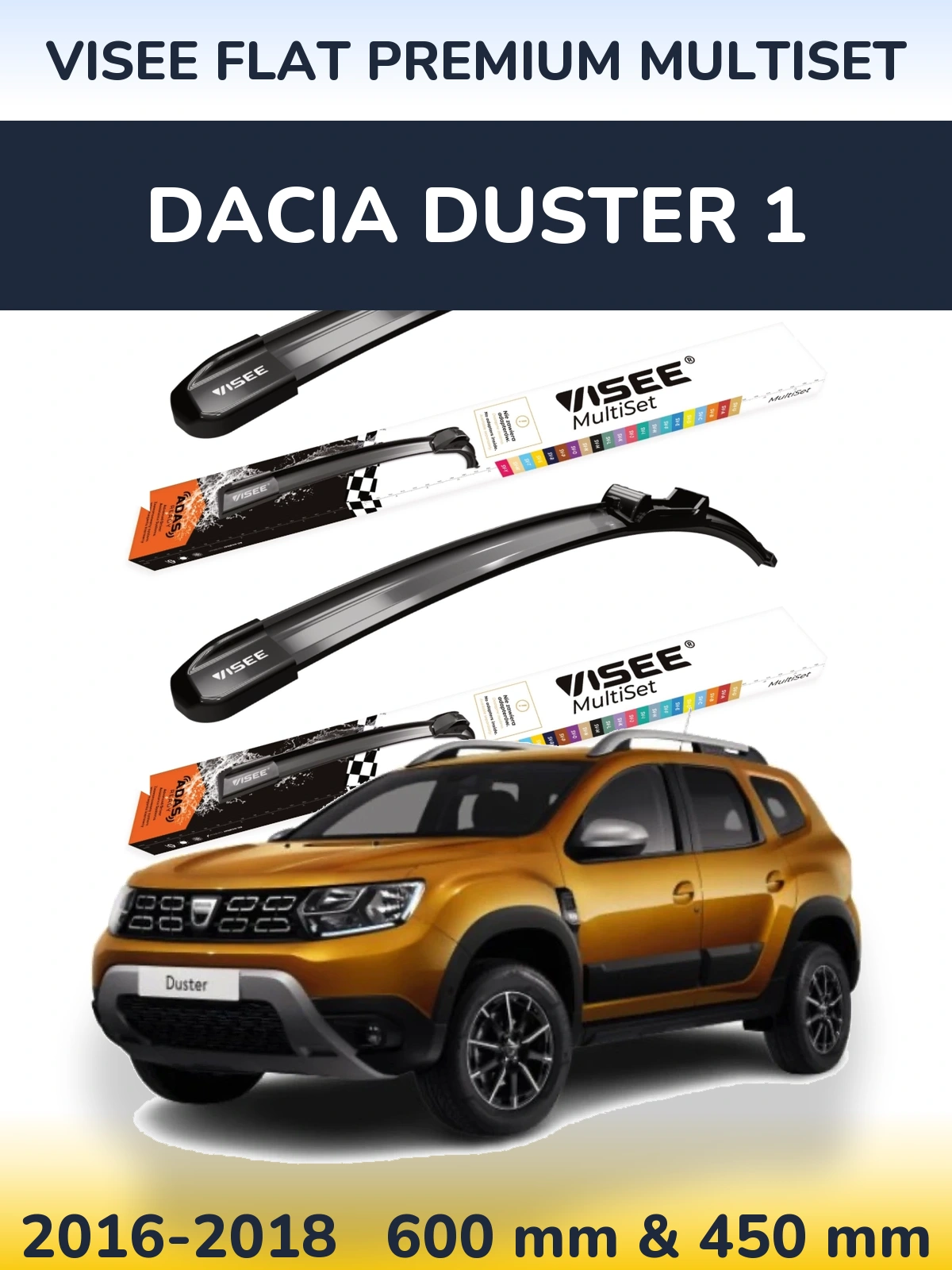 Ștergătoare VISEE FLAT PREMIUM MultiSet pentru Dacia Duster 1