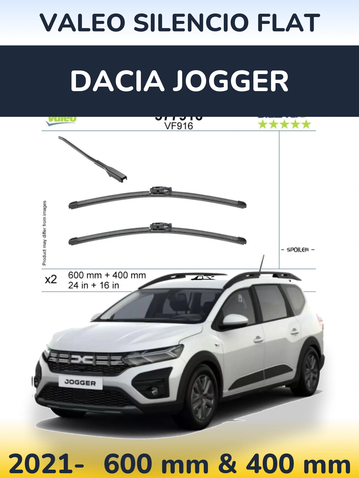 Ștergătoare Valeo Silencio Flat pentru Dacia Jogger