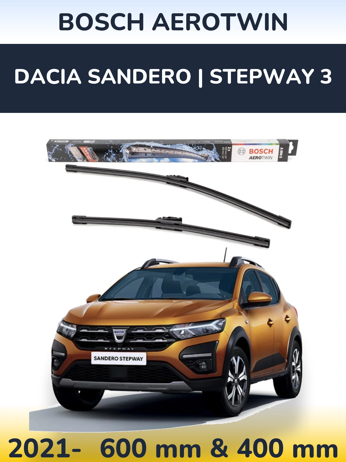 Ștergătoare BOSCH AeroTwin pentru Dacia Sandero | Stepway 3