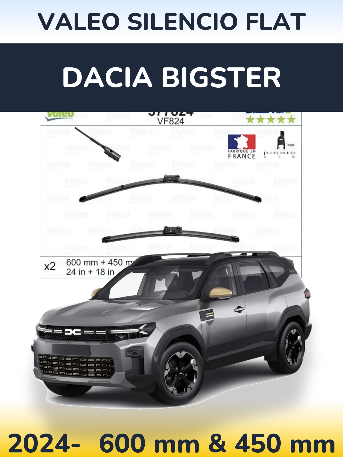 Ștergătoare Valeo Silencio Flat pentru Dacia Bigster