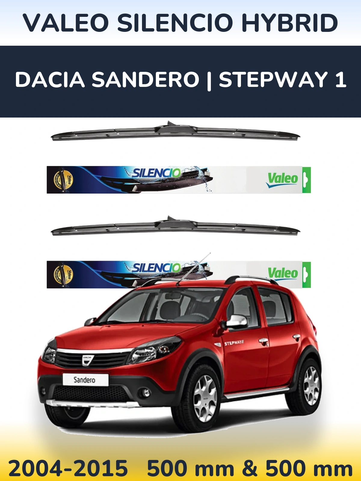 Ștergătoare Valeo Silencio Hybrid pentru Dacia Sandero | Stepway 1