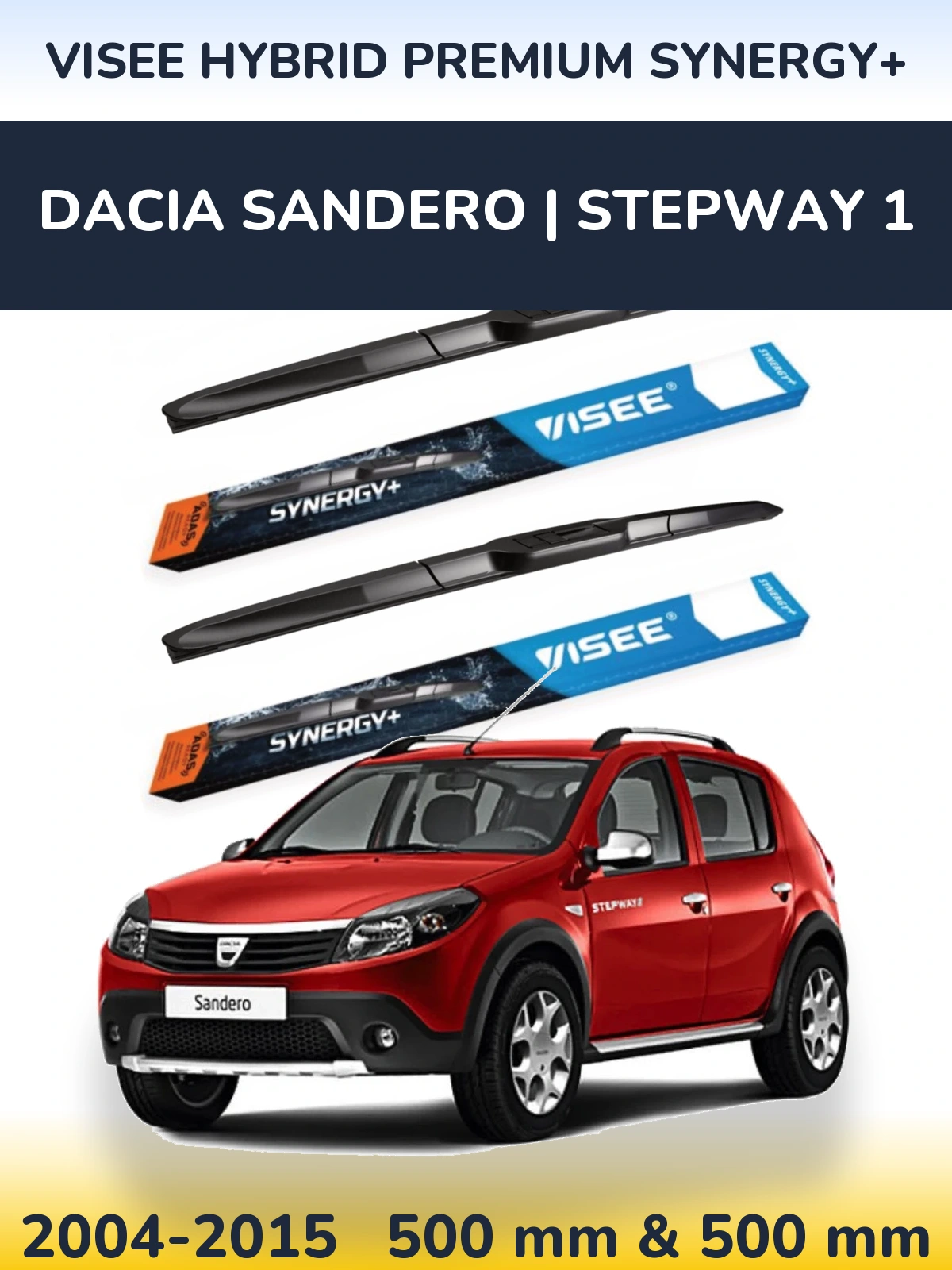 Ștergătoare VISEE HYBRID PREMIUM SYNERGY+ pentru Dacia Sandero | Stepway 1