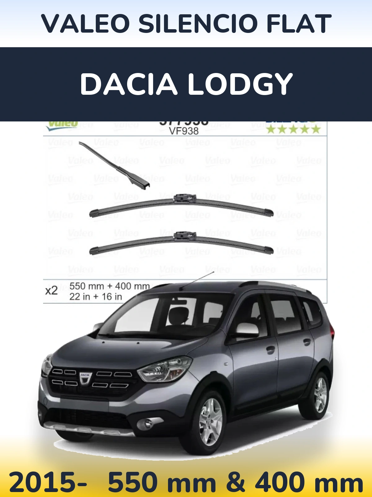 Ștergătoare Valeo Silencio Flat pentru Dacia Lodgy