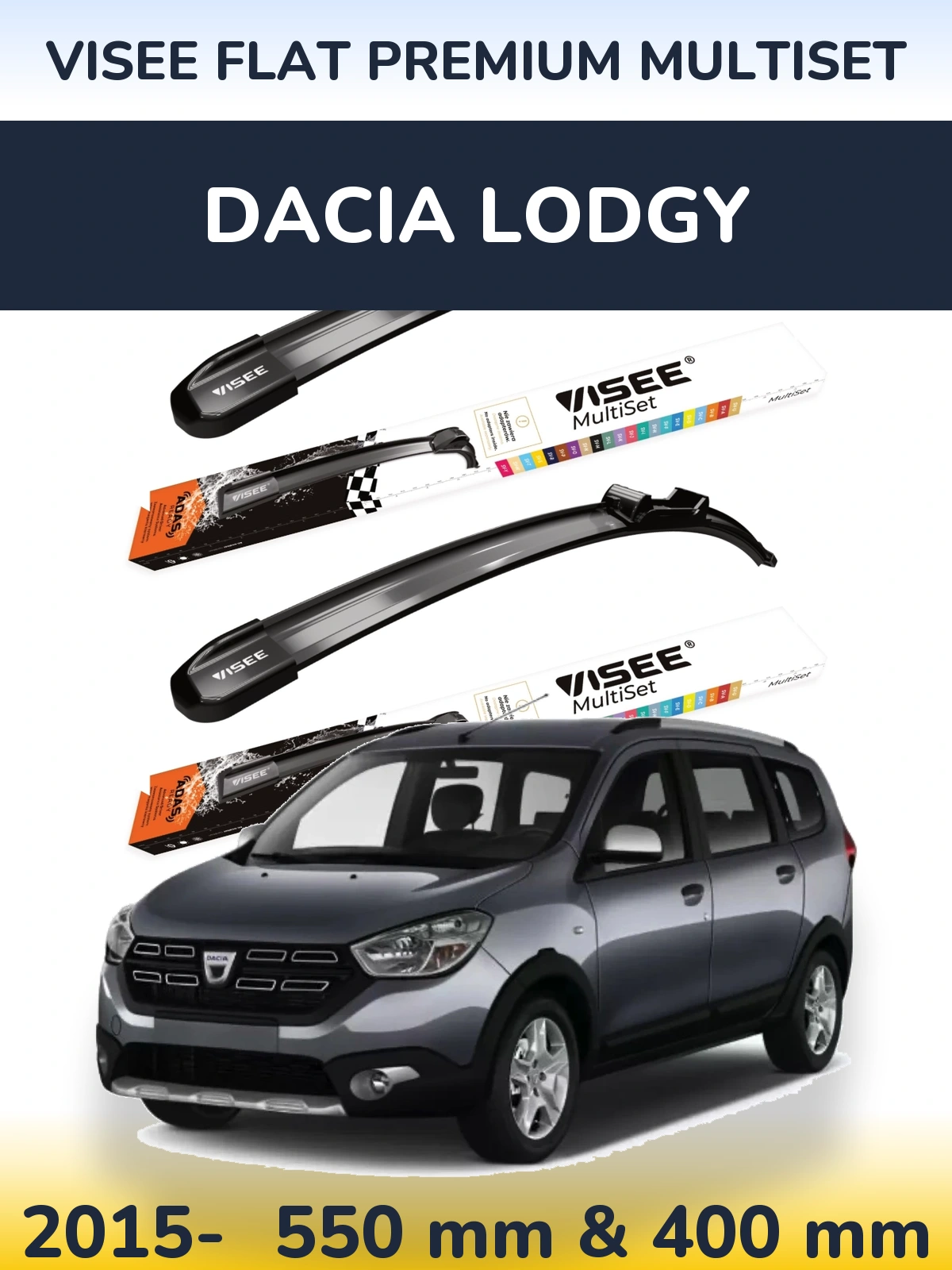 Ștergătoare VISEE FLAT PREMIUM MultiSet pentru Dacia Lodgy