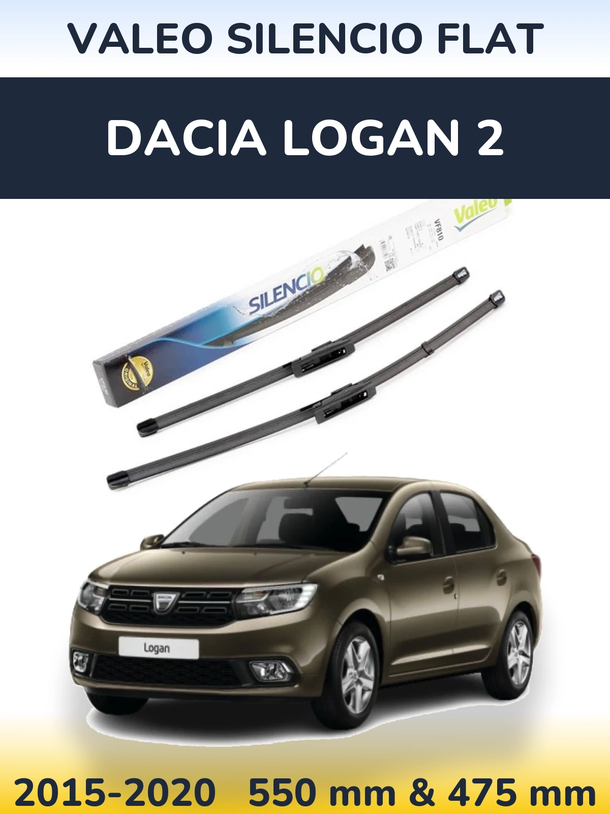 Ștergătoare Valeo Silencio Flat pentru Dacia Logan 2