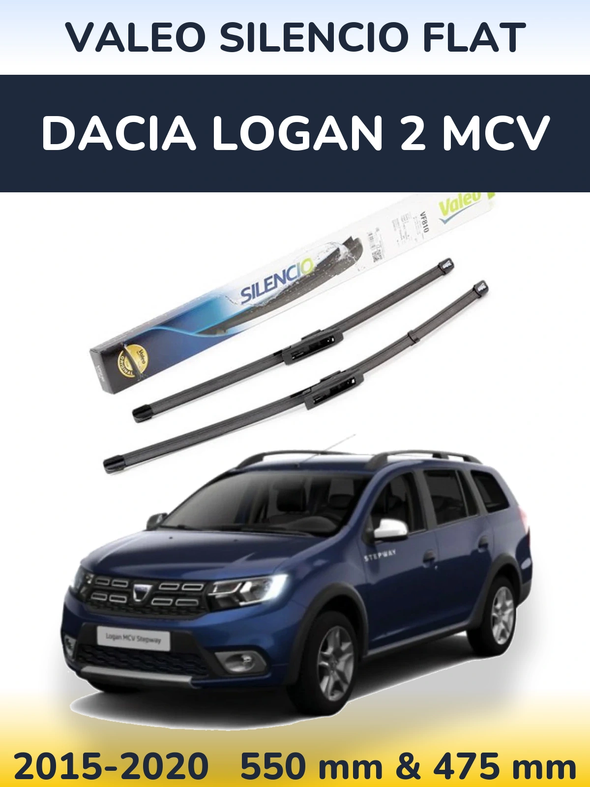 Ștergătoare Valeo Silencio Flat pentru Dacia Logan 2 MCV