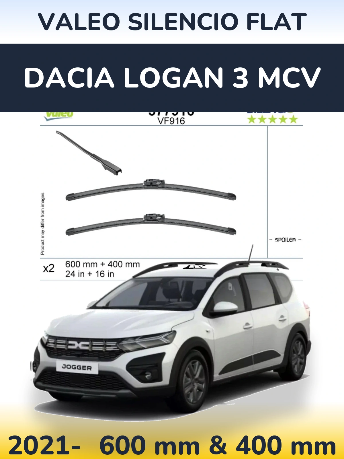 Ștergătoare Valeo Silencio Flat pentru Dacia Logan 3 MCV
