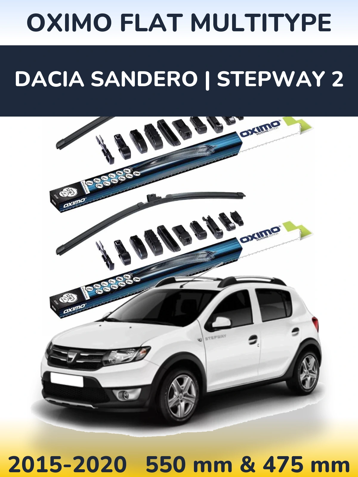 Ștergătoare Oximo Flat MultiTipe pentru Dacia Sandero | Stepway 2