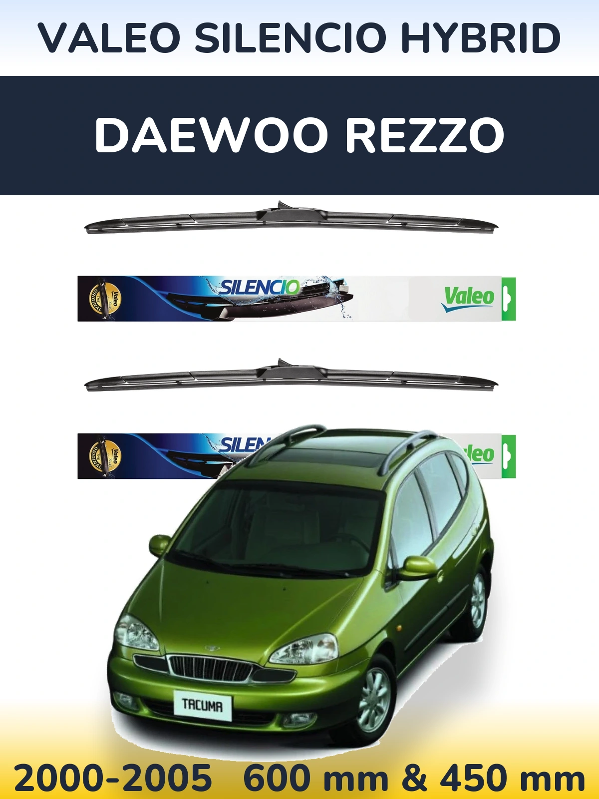 Ștergătoare Valeo Silencio Hybrid pentru Daewoo Rezzo