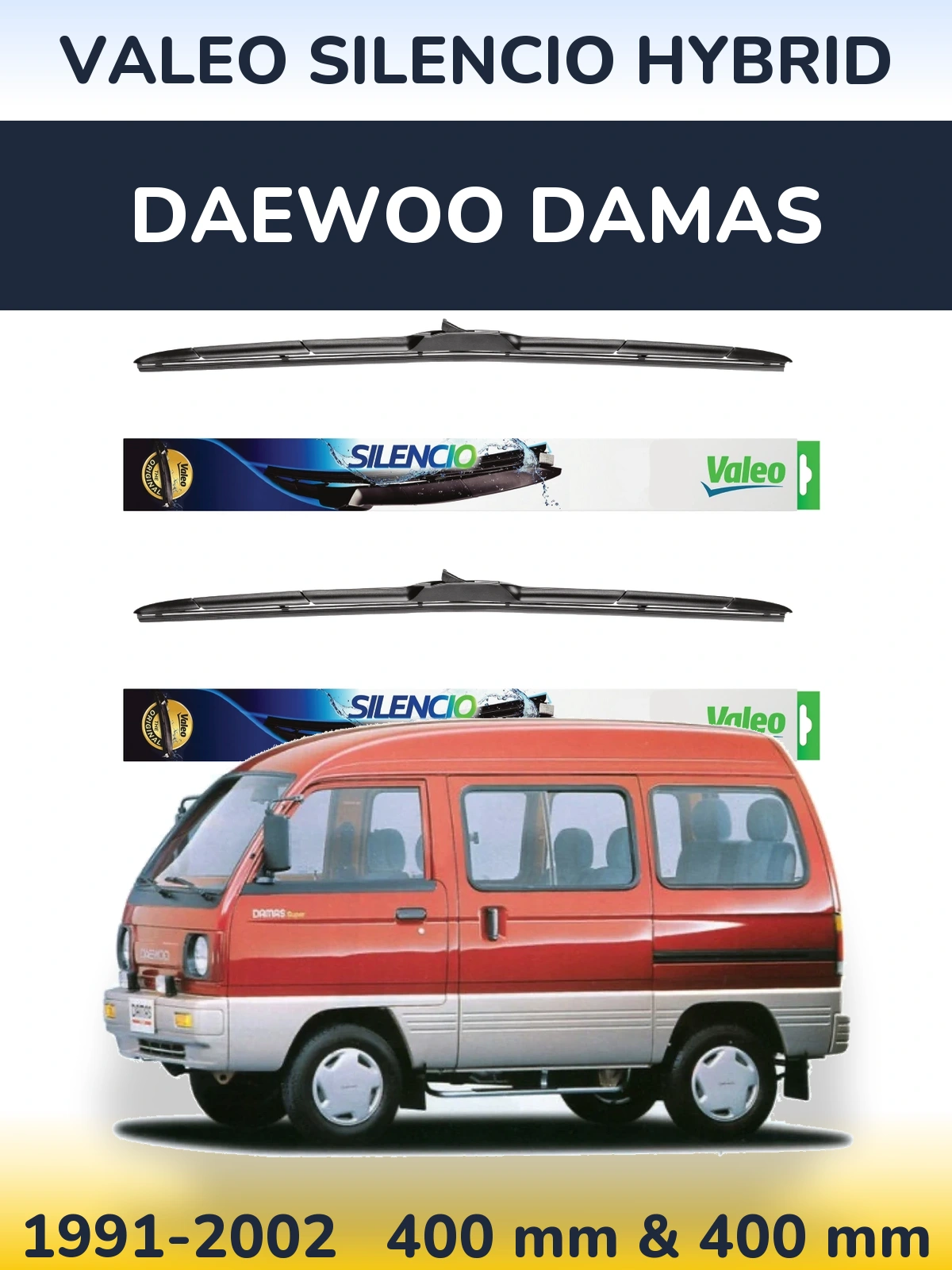 Ștergătoare Valeo Silencio Hybrid pentru Daewoo Damas