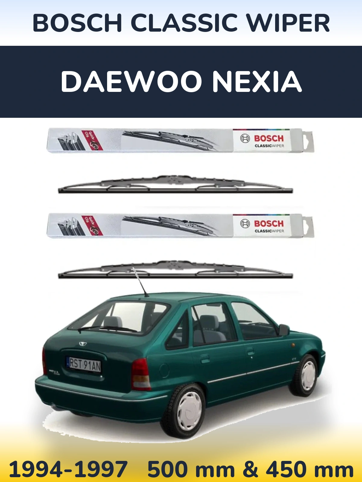 Ștergătoare BOSCH Classic Wiper pentru Daewoo Nexia