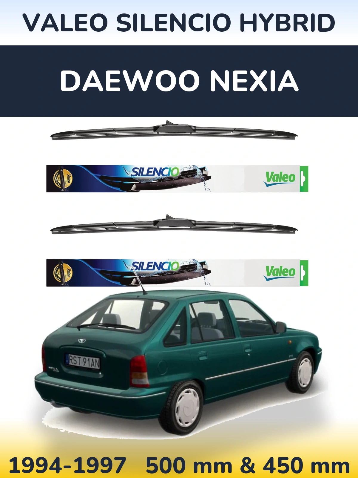 Ștergătoare Valeo Silencio Hybrid pentru Daewoo Nexia