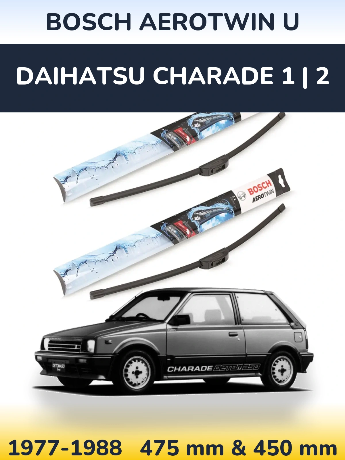 Ștergătoare BOSCH AeroTwin U pentru Daihatsu Charade 1 | 2