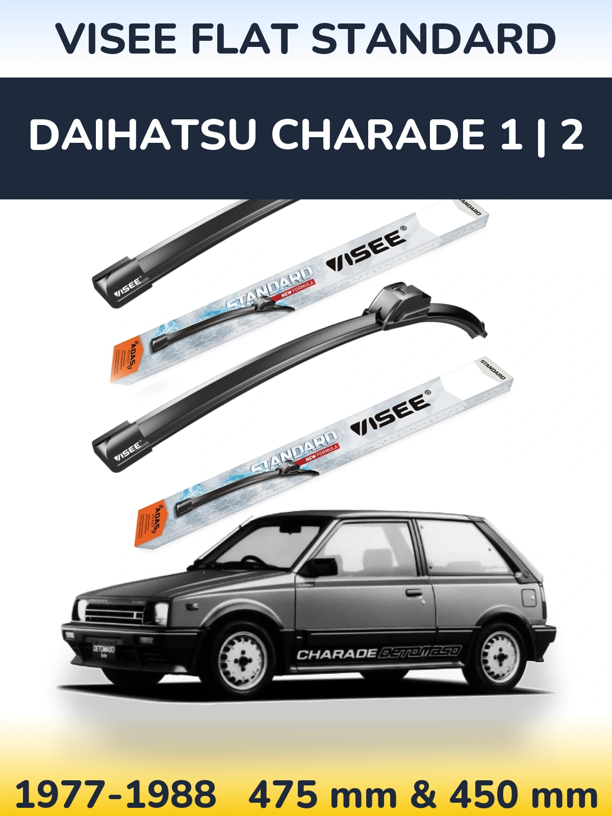 Ștergătoare VISEE FLAT STANDARD pentru Daihatsu Charade 1 | 2