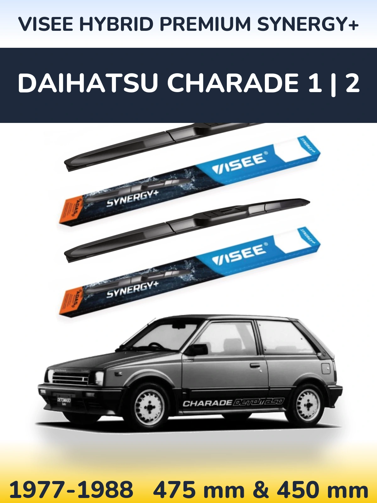 Ștergătoare VISEE HYBRID PREMIUM SYNERGY+ pentru Daihatsu Charade 1 | 2