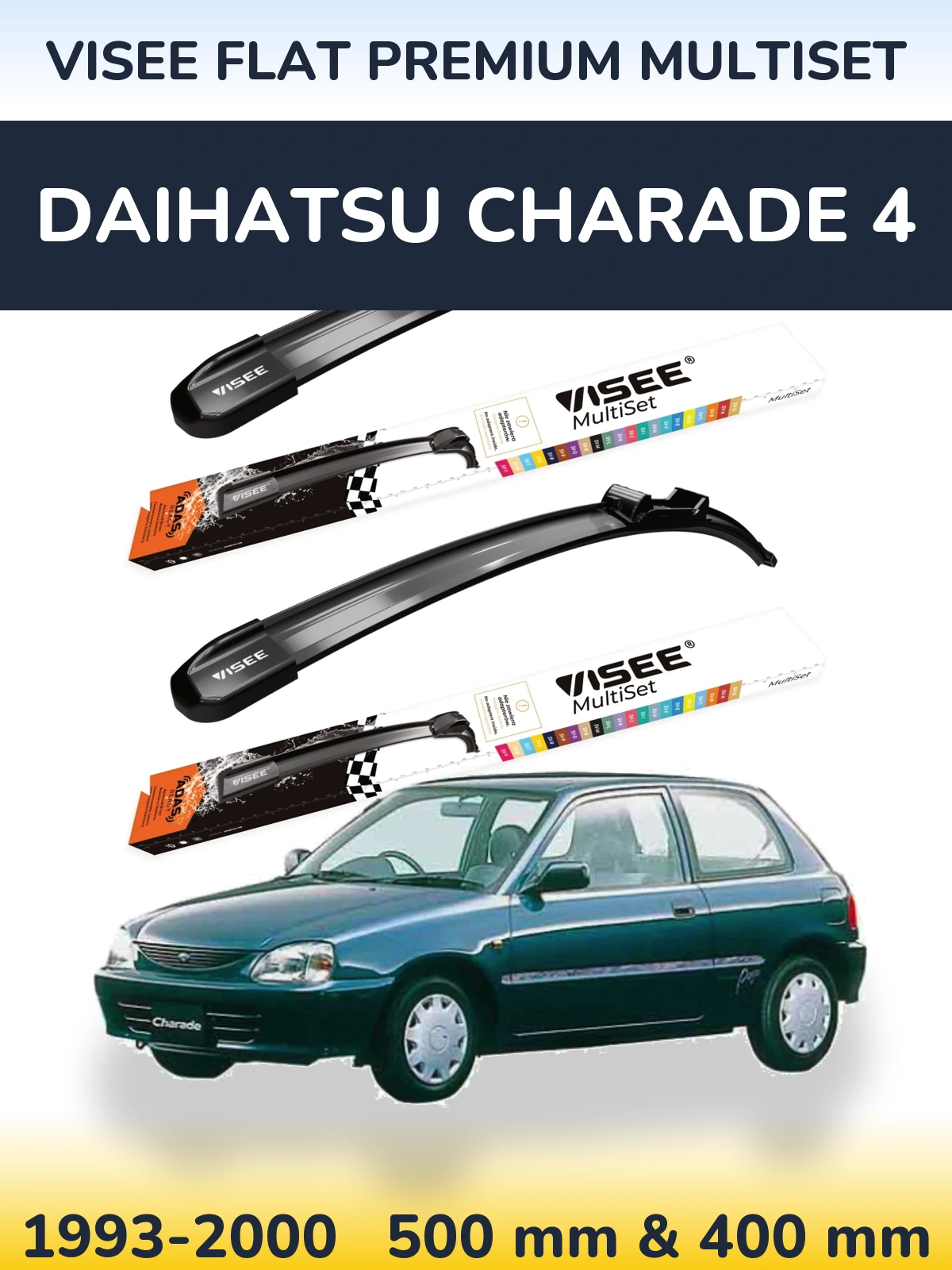 Ștergătoare VISEE FLAT PREMIUM MultiSet pentru Daihatsu Charade 4