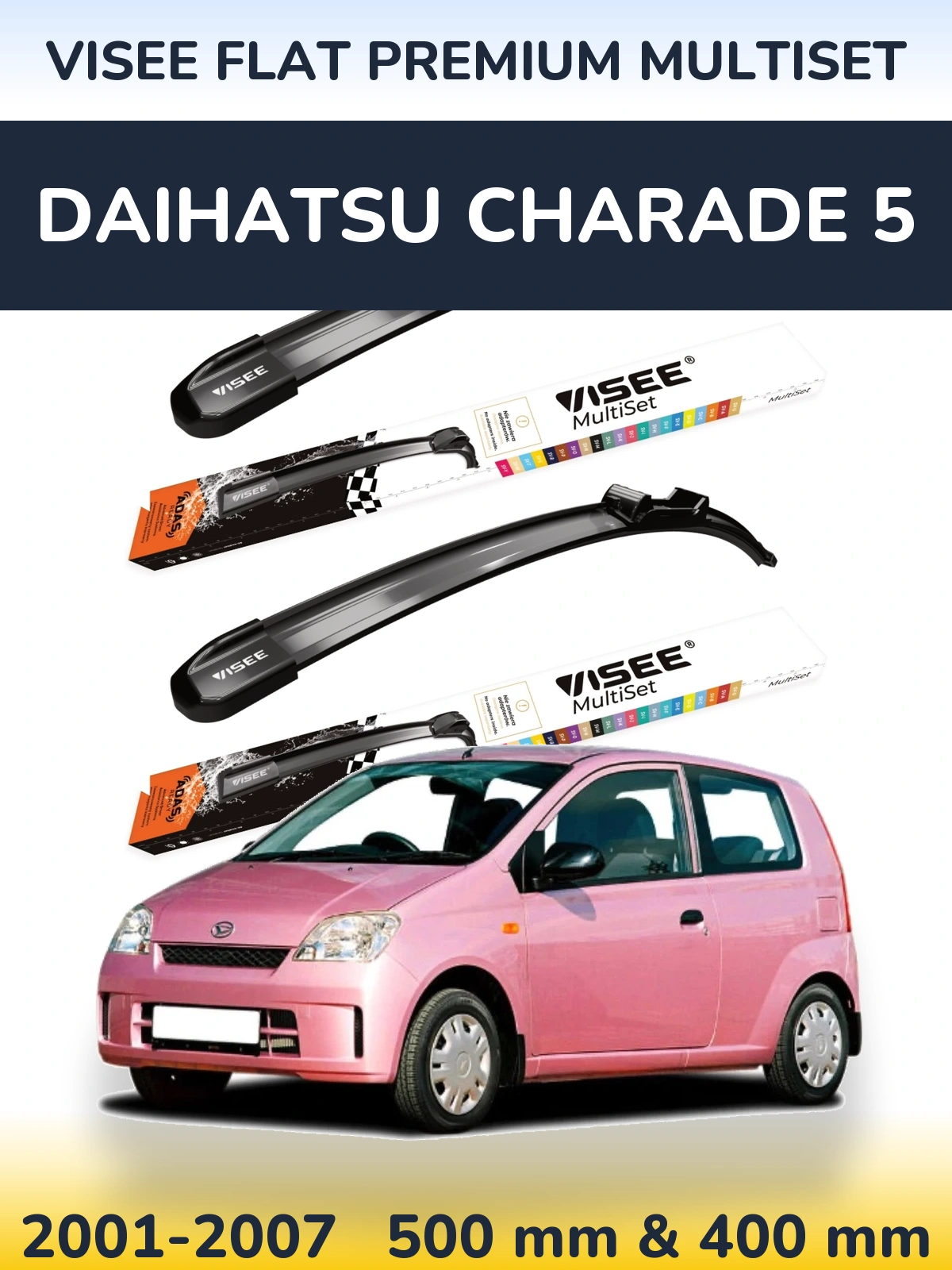 Ștergătoare VISEE FLAT PREMIUM MultiSet pentru Daihatsu Charade 5