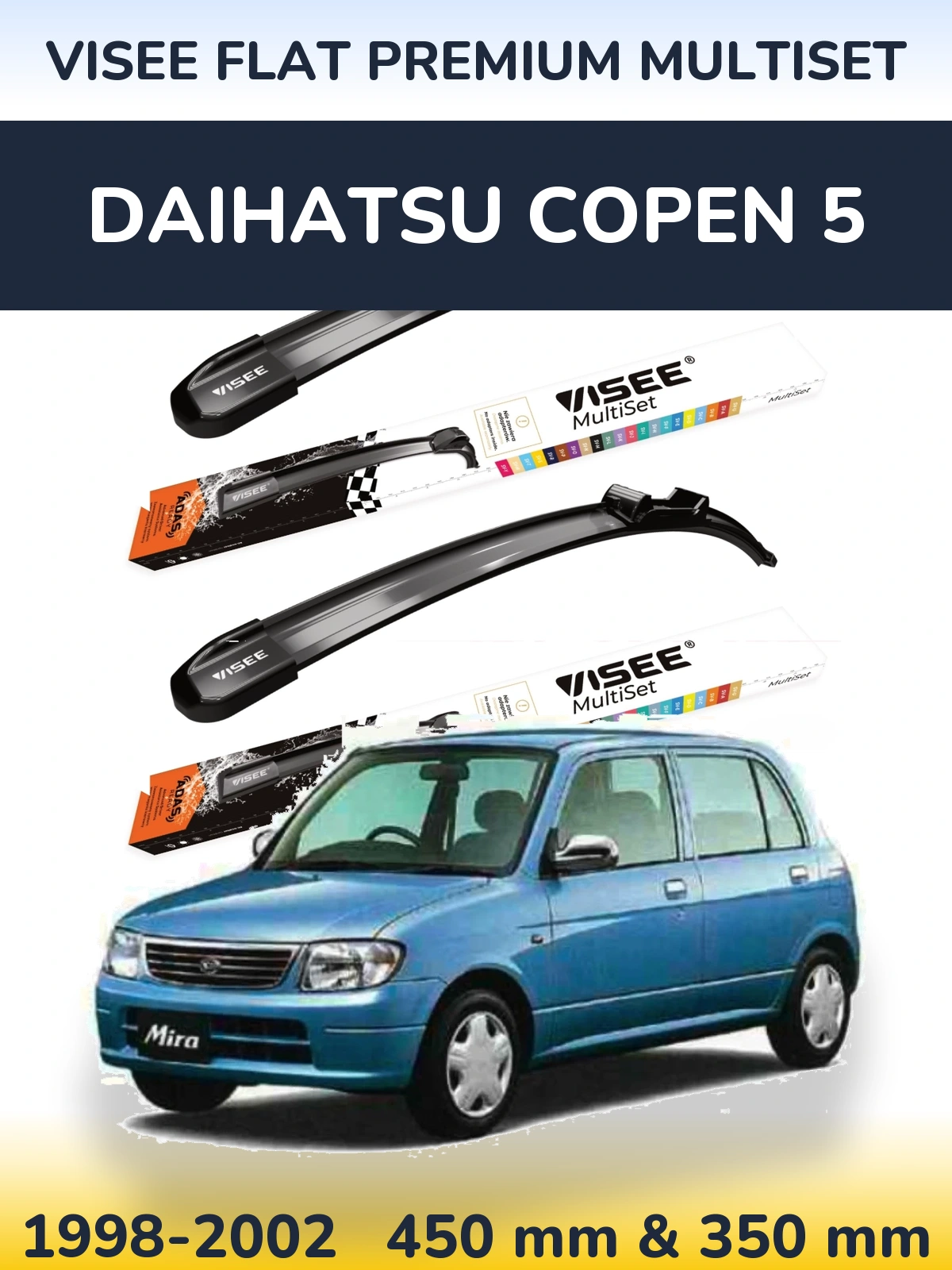 Ștergătoare VISEE FLAT PREMIUM MultiSet pentru Daihatsu Copen 5