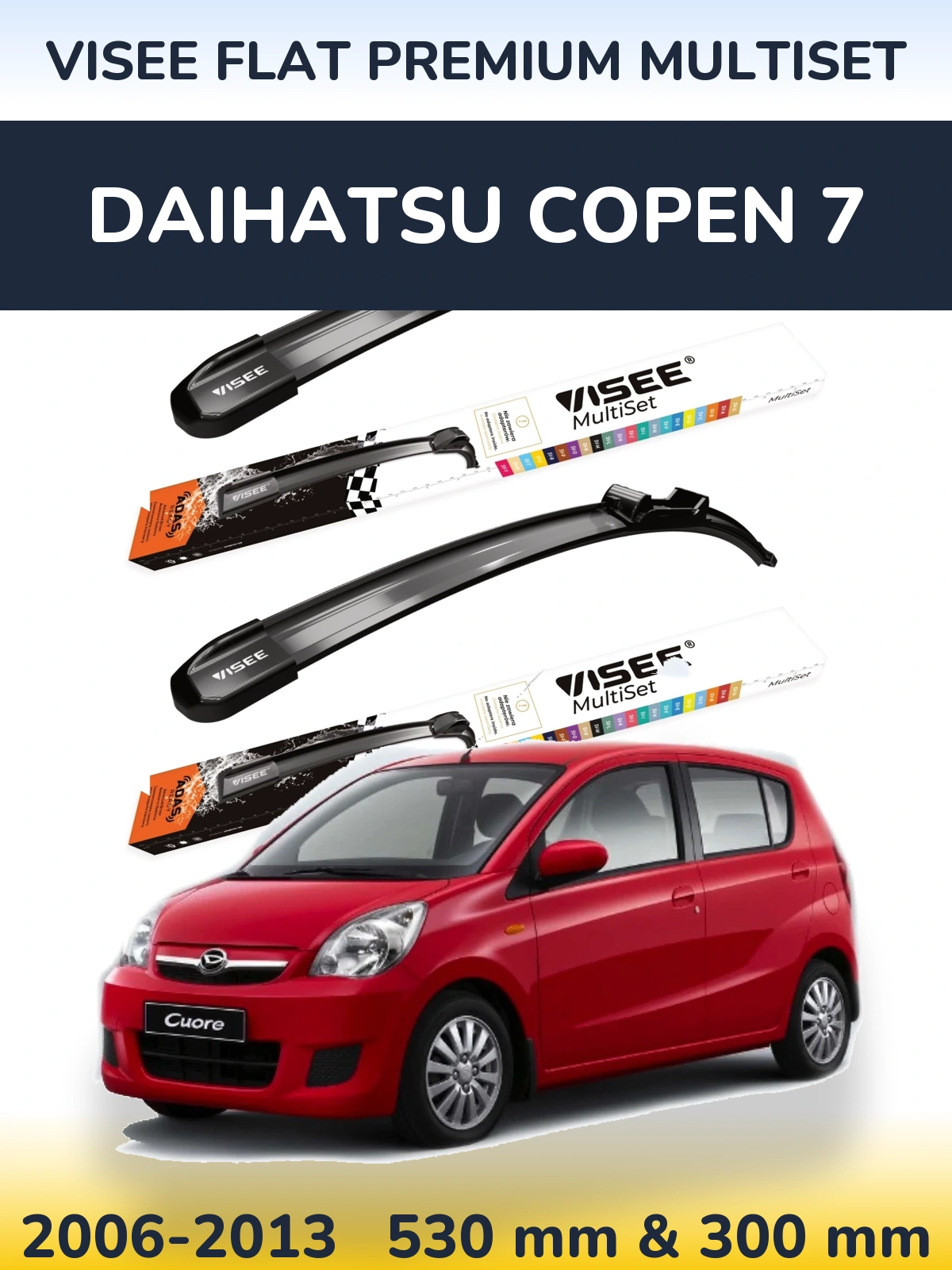 Ștergătoare VISEE FLAT PREMIUM MultiSet pentru Daihatsu Copen 7