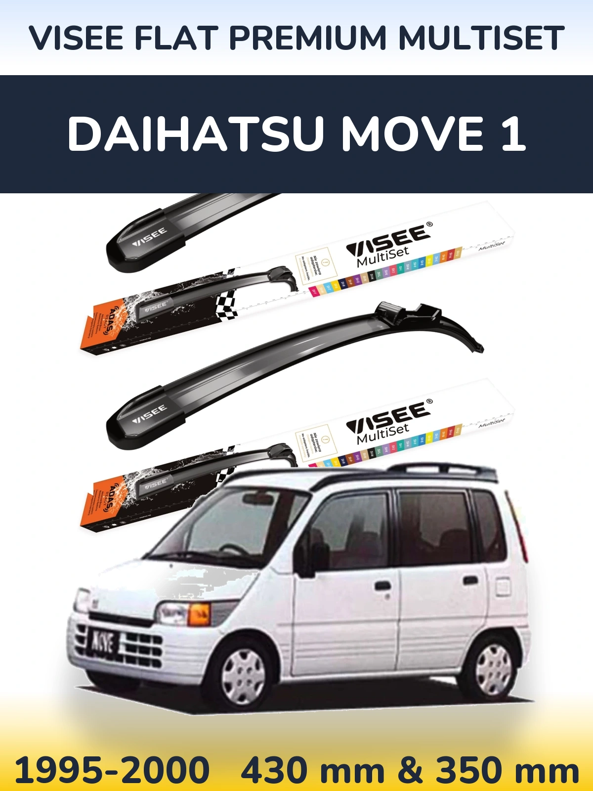 Ștergătoare VISEE FLAT PREMIUM MultiSet pentru Daihatsu Move 1