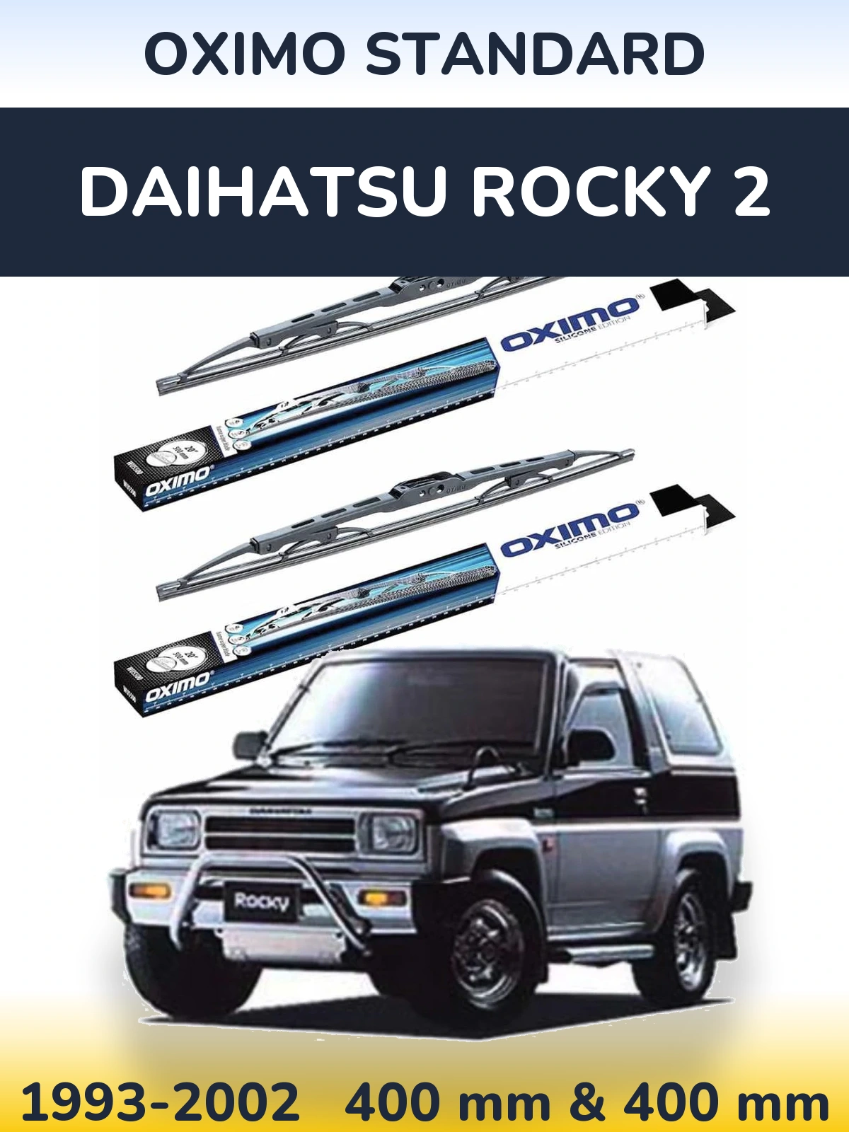 Комплект передних дворников Oximo Standard 400 & 400 мм для Daihatsu Rocky 2 1993-2002