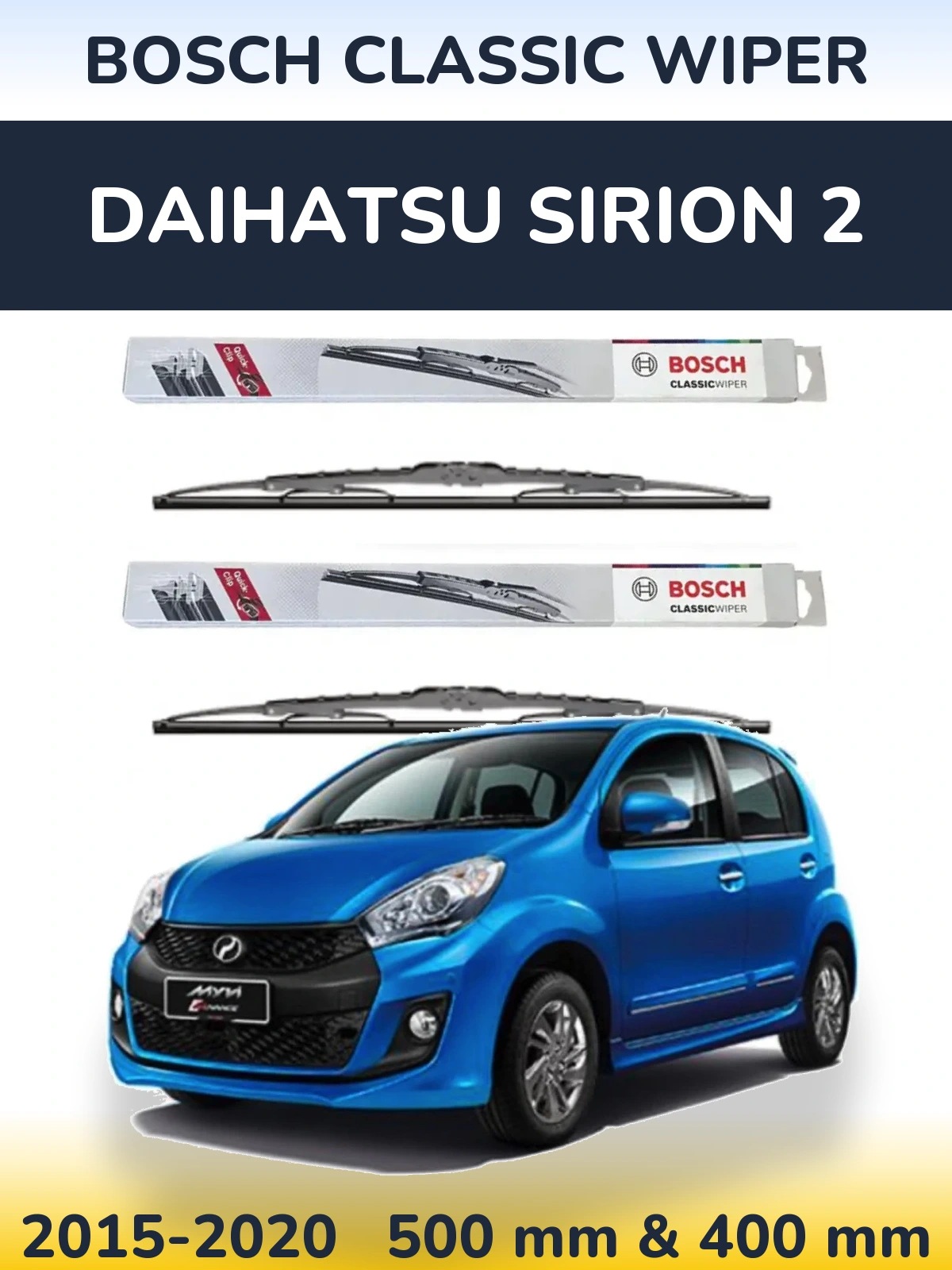 Ștergătoare BOSCH Classic Wiper pentru Daihatsu SIrion 2