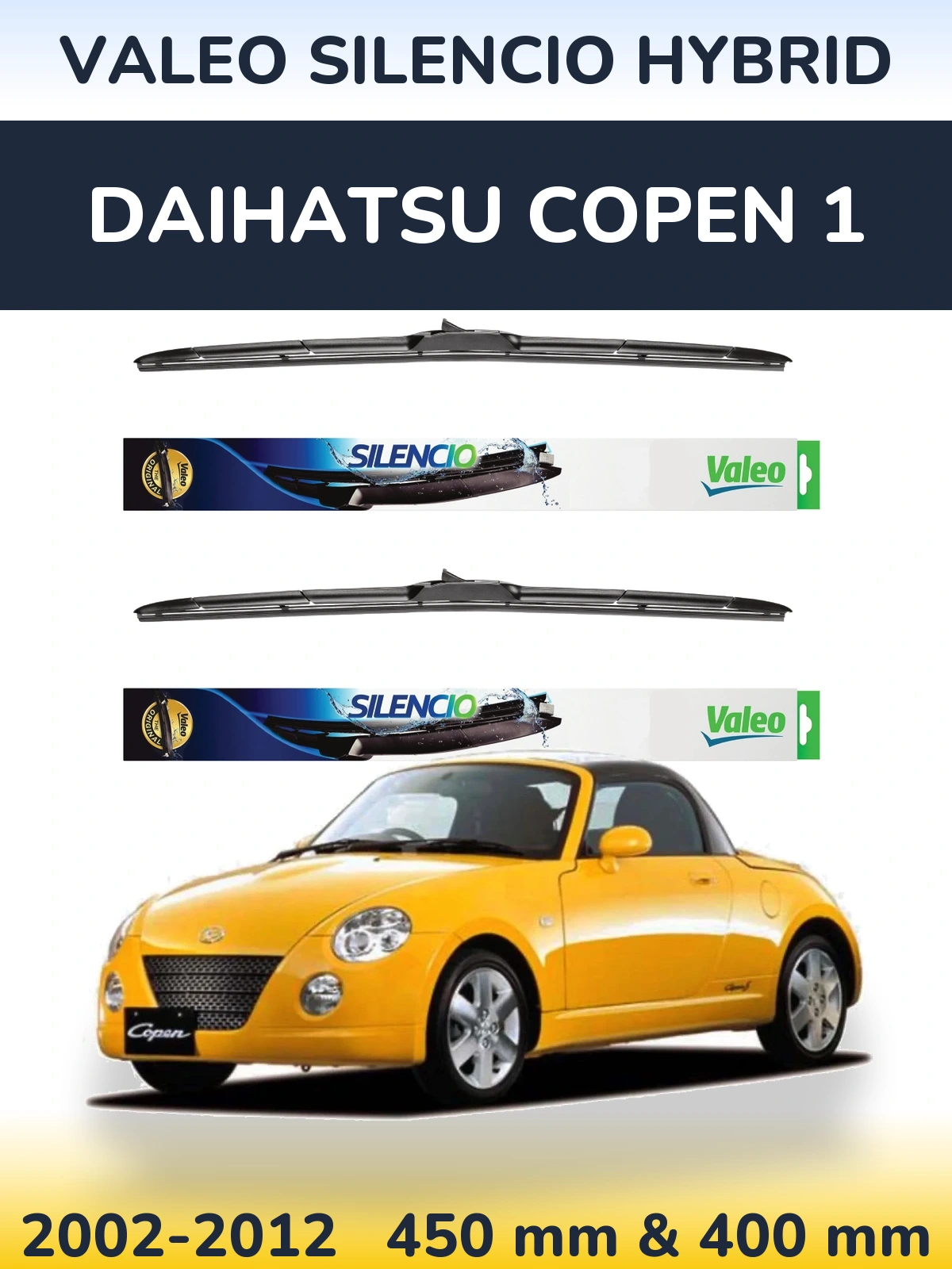 Ștergătoare Valeo Silencio Hybrid pentru Daihatsu Copen 1