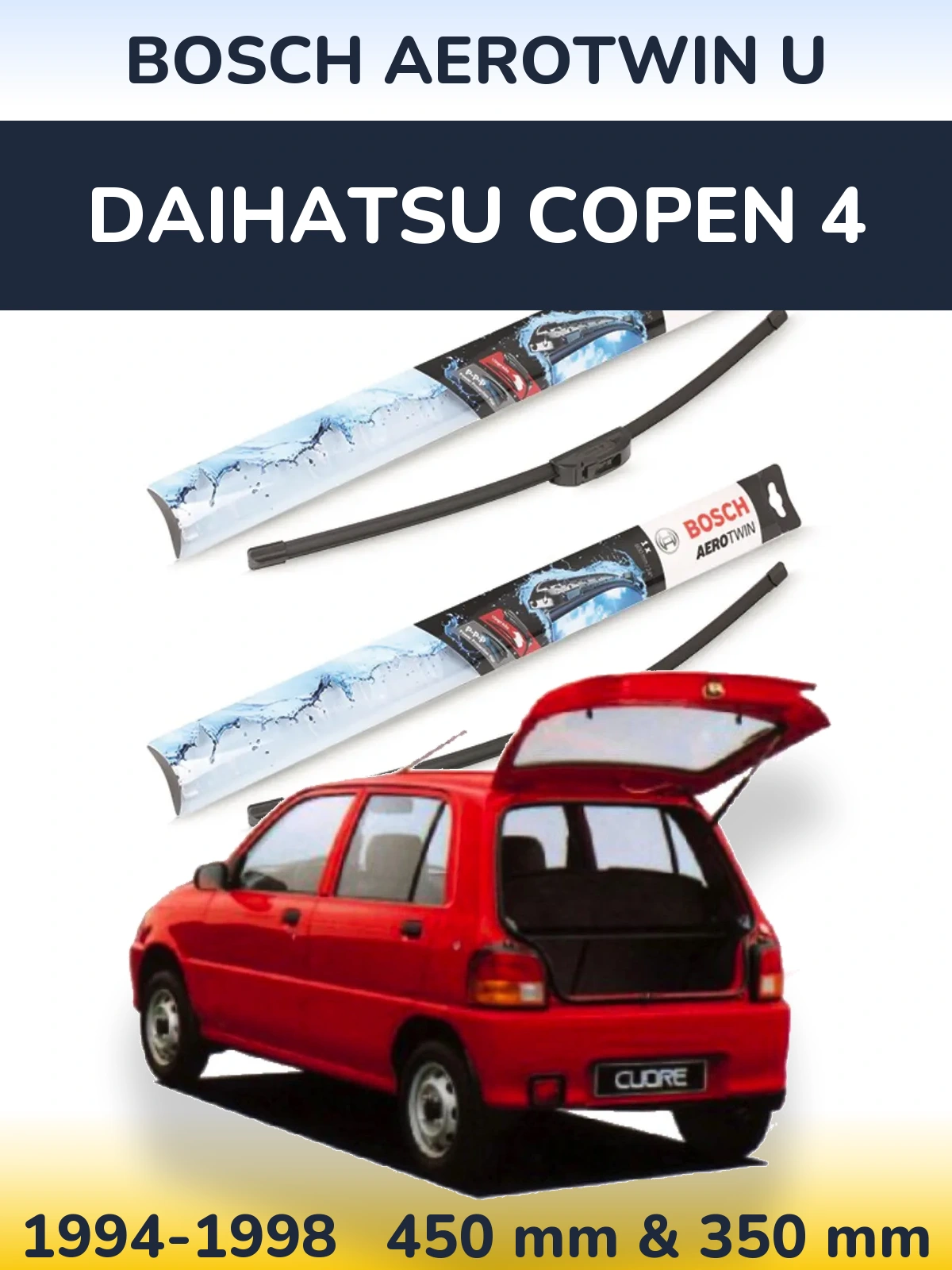 Ștergătoare BOSCH AeroTwin U pentru Daihatsu Copen 4