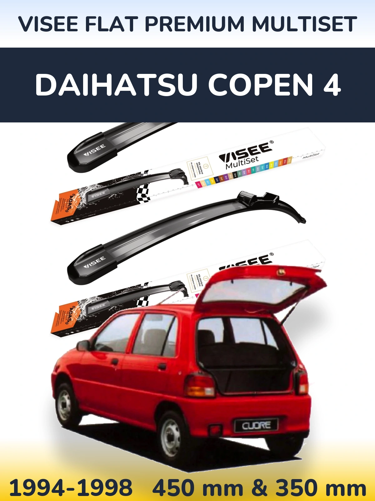Ștergătoare VISEE FLAT PREMIUM MultiSet pentru Daihatsu Copen 4