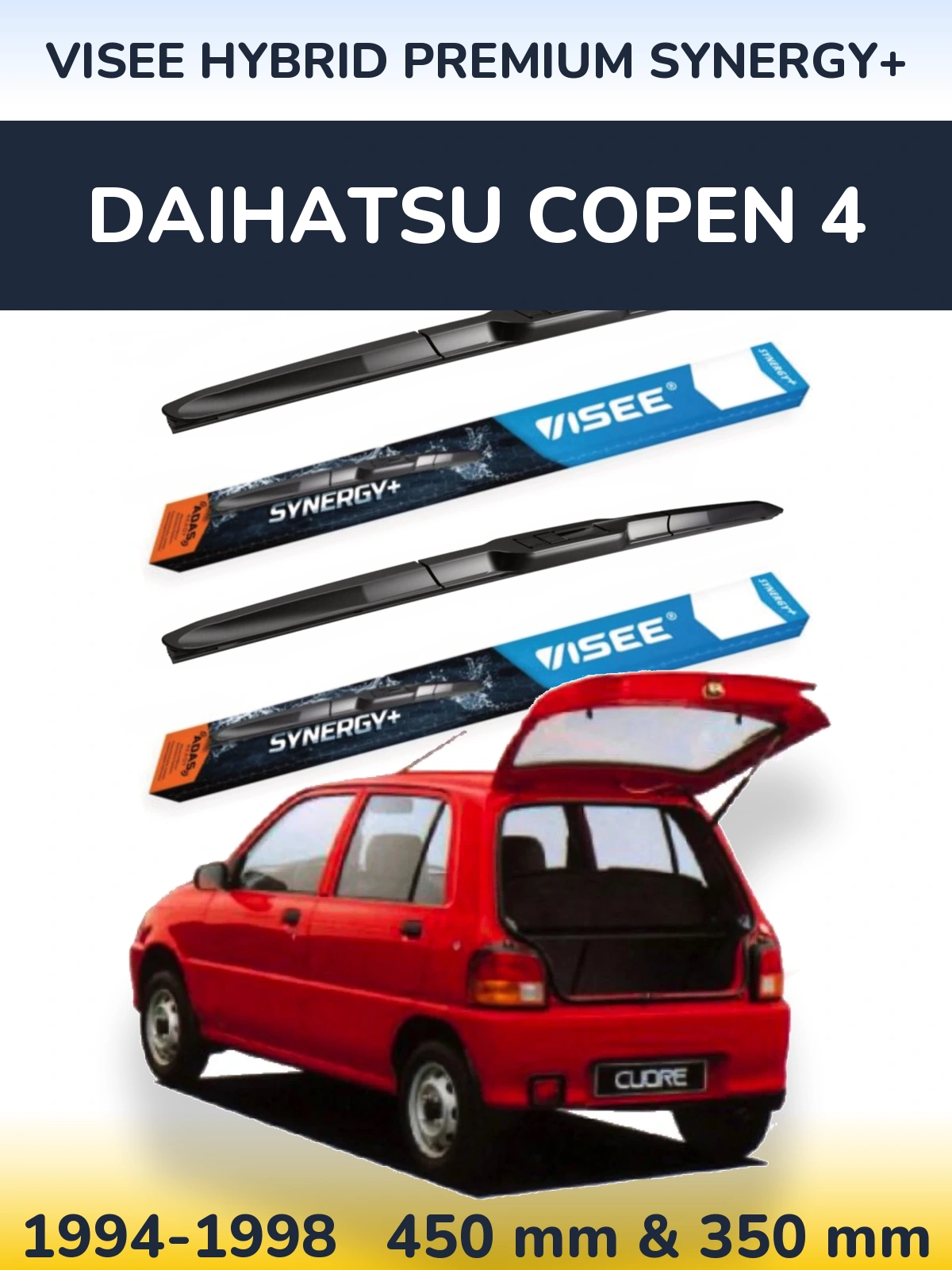 Ștergătoare VISEE HYBRID PREMIUM SYNERGY+ pentru Daihatsu Copen 4