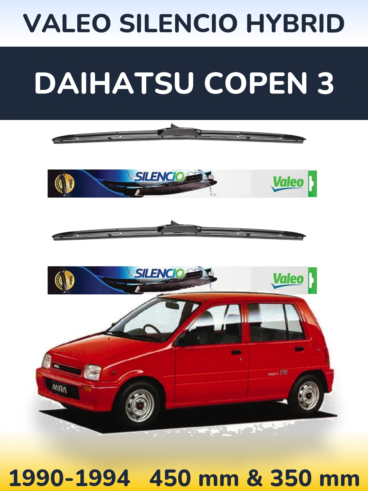 Ștergătoare Valeo Silencio Hybrid pentru Daihatsu Copen 3
