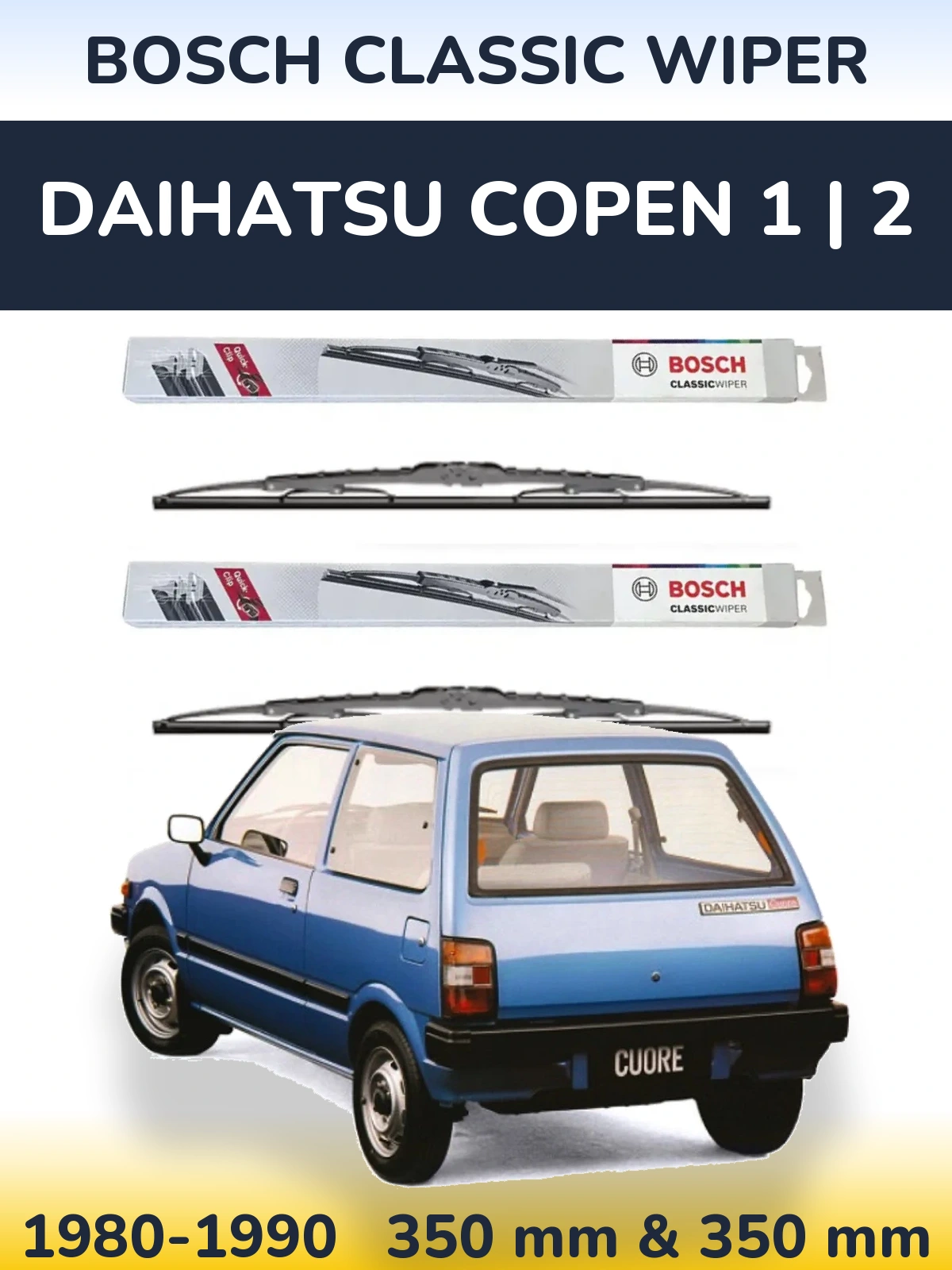 Ștergătoare BOSCH Classic Wiper pentru Daihatsu Copen 1 | 2